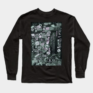 Graffiti Stickers Tags Street Art NYC Long Sleeve T-Shirt